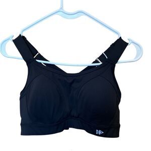 YVETTE BLACK HIGH SUPPORT SPORTS BRA SIZE MEDIUM MOLDED CUPS #779